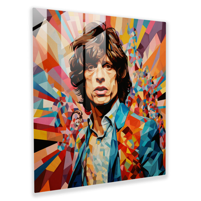 Rolling Stones Glasbild - Rolling Stones Collage Kunst Moderne Kunst Wohn-Deko