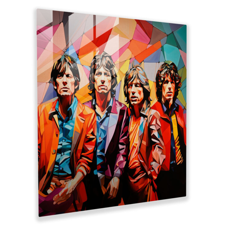 Glasbild Rolling Stones - Wanddekoration in lebendigen Farben