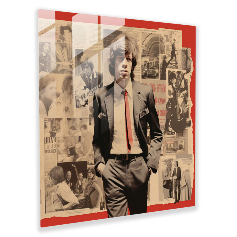 Glasbild Rolling Stones - Rolling Stones Glas Kunst Collage Kunstwerk