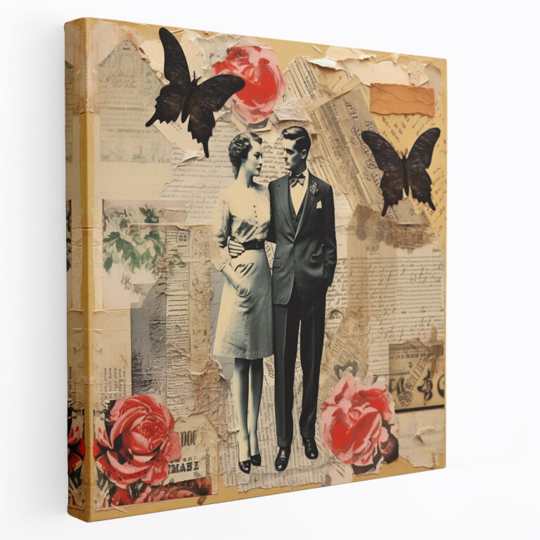 Leinwandbild Romantische Liebesbriefe - Romantisch Wanddekoration Nostalgie Wandkunst