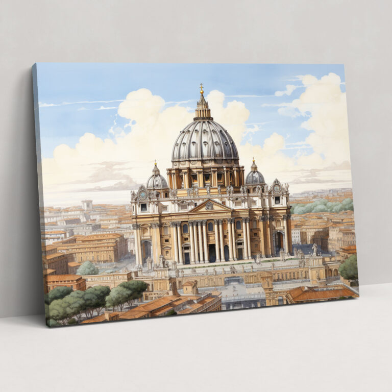 Leinwandbild Rom - Majestätische Petersdom - Rom Ehrfurcht Leinwandbild Leinwand Wandkunst