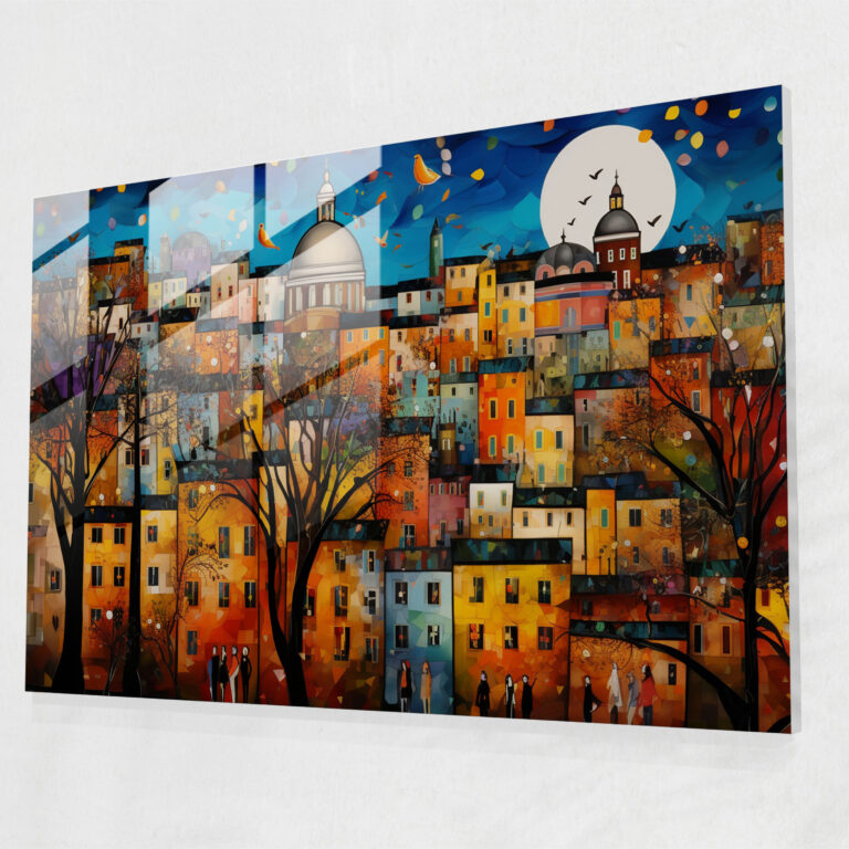 Glasbild Rom - Lebendiges Viertel Trastevere - Rom Wanddekoration Leben und Kultur