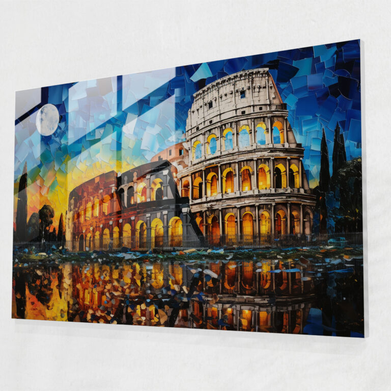Glasbild Rom - Wanddekoration Glaswandkunst Lebhafte Farben