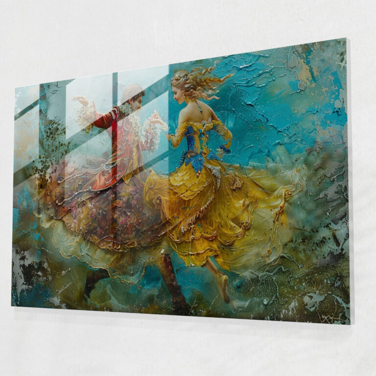 Glasbild im Rokoko-Stil - Glaskunst Rokoko-Stil Gemälde