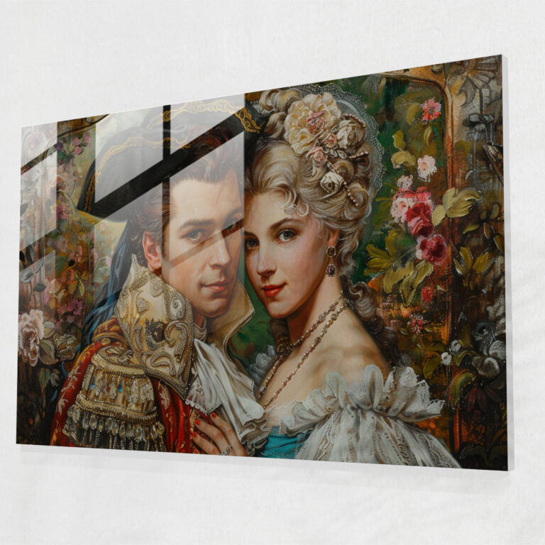 Rokoko-Stil Gemälde Glas Kunst - Rokoko-Stil Gemälde Glas Kunst Moderne Kunst