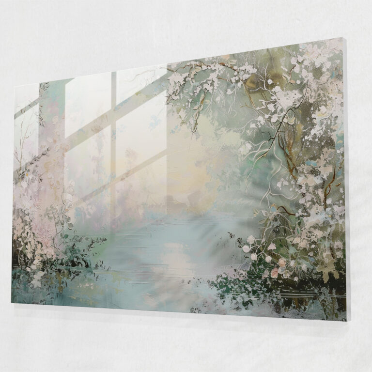 Glasbild Rococo-Stil Gemälde Wandkunst - Moderne Kunst Wanddekoration