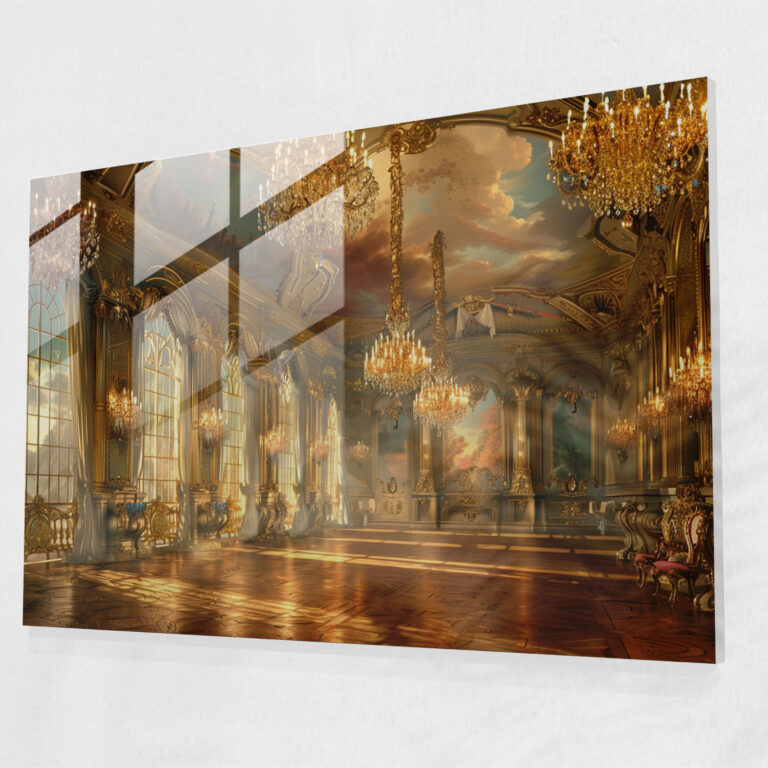 Rokoko-Stil Gemälde Wanddekoration - Moderne Kunst Glasbild