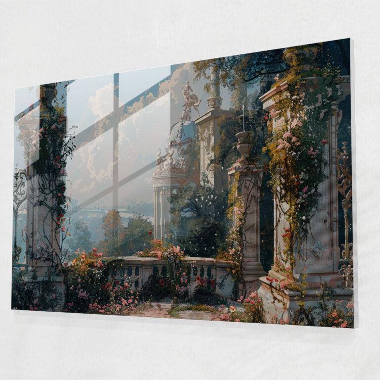 Rokoko-Stil Malerei Glasbild - Rokoko-Stil Malerei Hausdekoration Wanddekoration