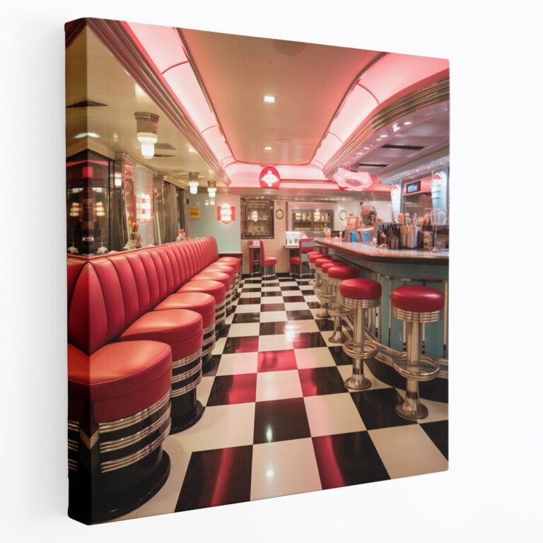 Leinwandbild Retro Diner - Retro Wandkunst Leinwandbild