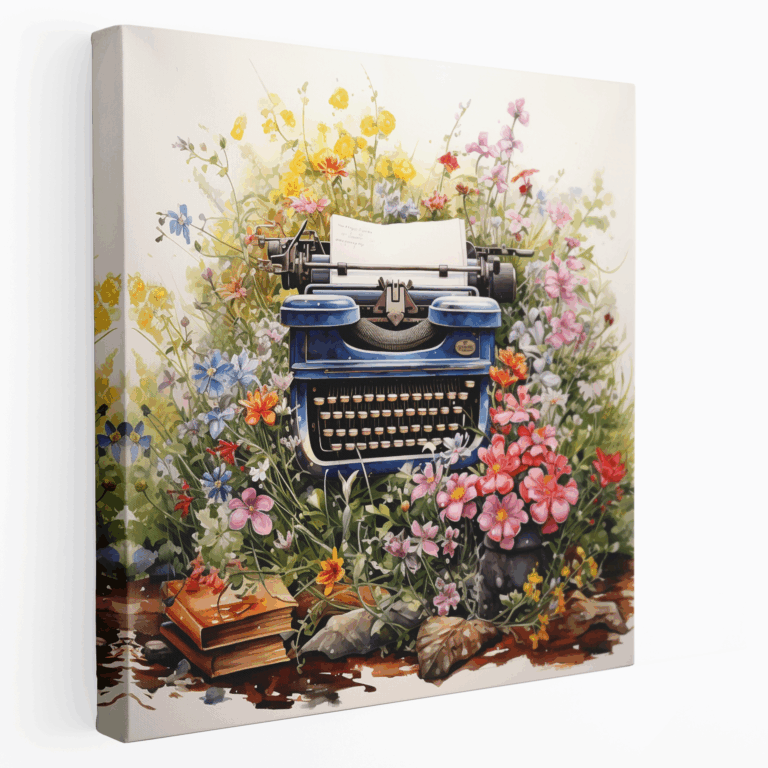 Verzauberte Retro-Blumen Leinwandbild