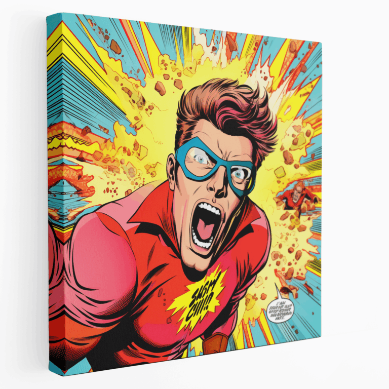 Leinwandbild Retro Superhelden Comic