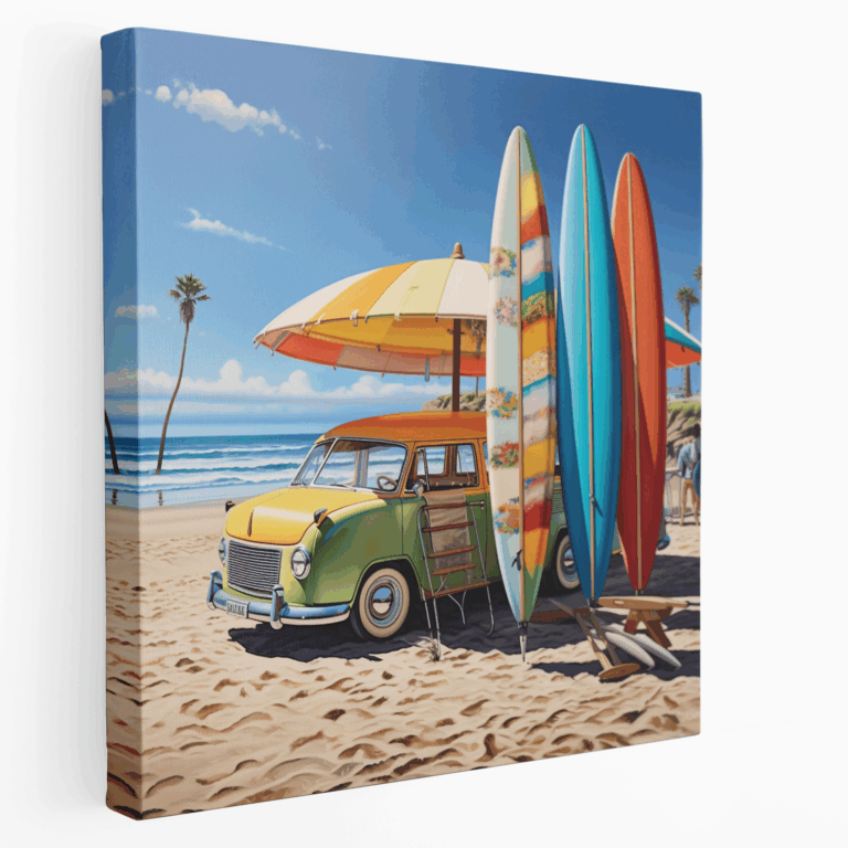 Retro Beach Leinwandbild