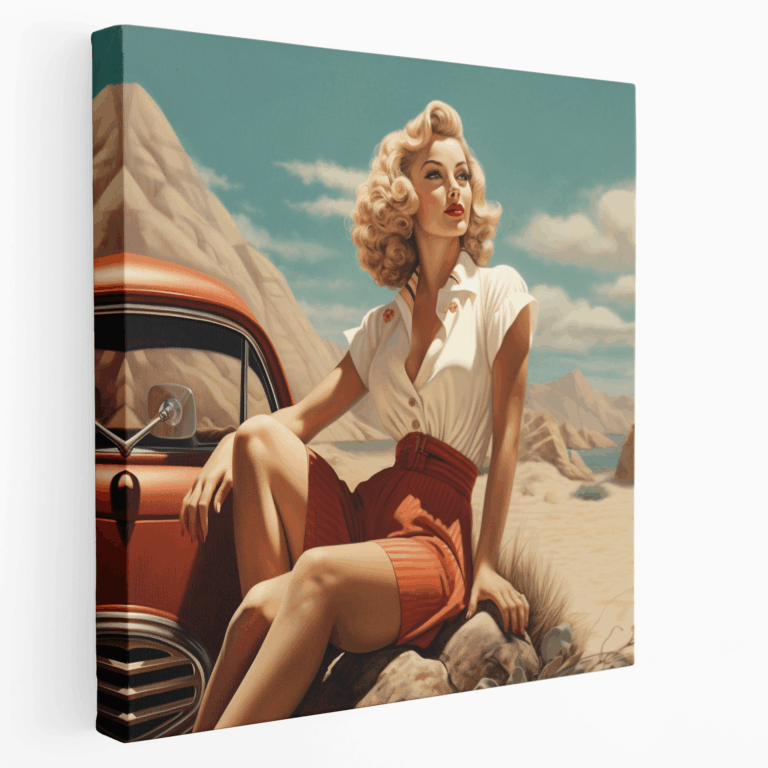 Leinwandbild Retro Pin-Up Beach