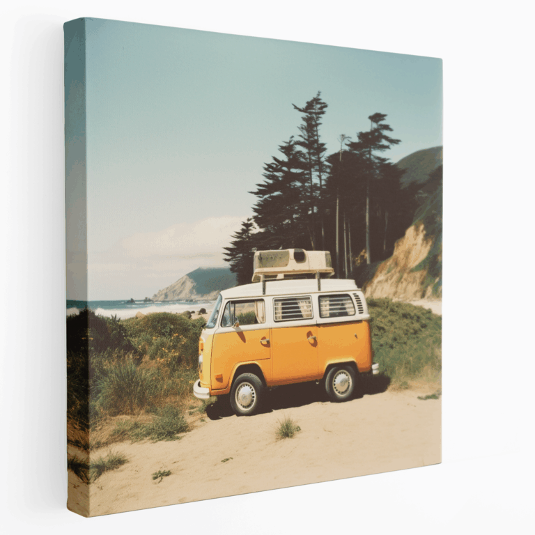 Leinwandbild Vintage Polaroid Road Trip