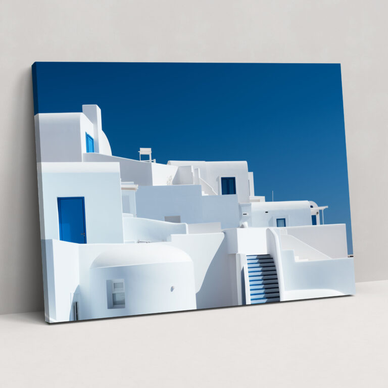 Santorini Wanddekoration - Minimalistisches Leinwandbild