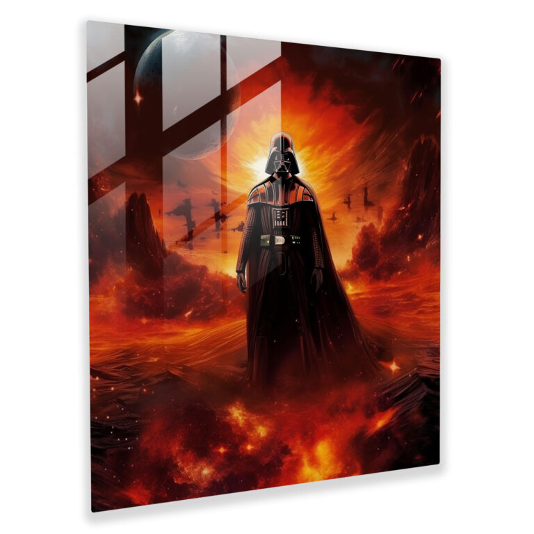 Darth Vader Glaskunstwerk Feuriger Planet - Star Wars Modern Art
