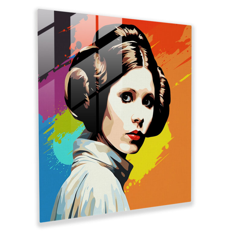 Star Wars Prinzessin Leia Pop Art Glasbild - Star Wars Glasbild Prinzessin Leia