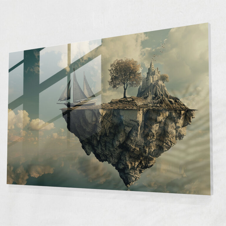 Schwebende Objekte Salvador Dali Glas Kunst - Salvador Dali Glas Kunst Surreale Landschaften