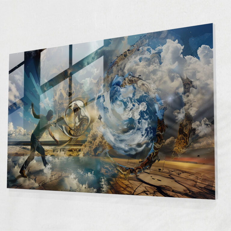 Kosmisches Salvador Dali Glaswandkunstwerk - Salvador Dali Wanddekoration Wohnkultur