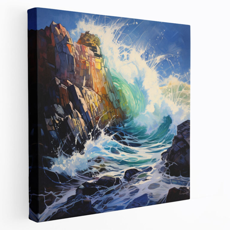 Leinwandbild Meereslandschaft - Meereslandschaft Leinwand Wandkunst Klippen Wandkunst
