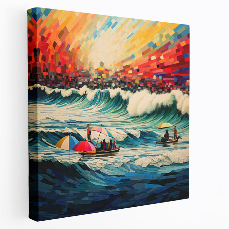 Moderne Strandsonnenschirme Leinwandbild
