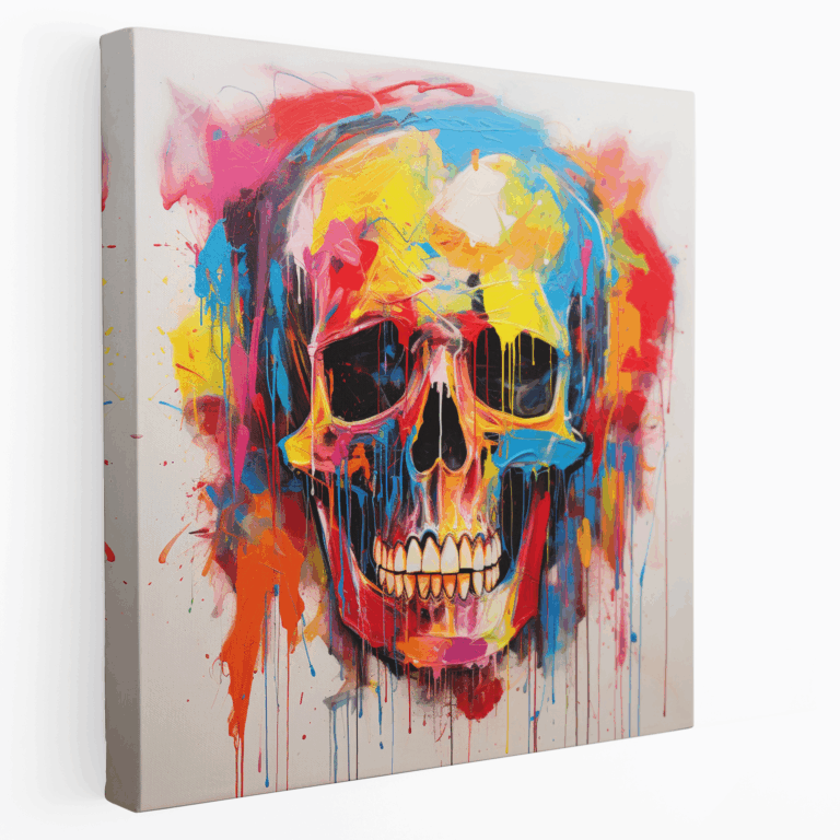 Buntes Totenkopf Leinwandbild