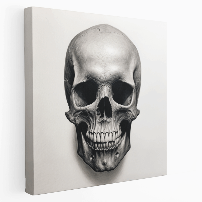 Realistisches Kohleskull Leinwandbild