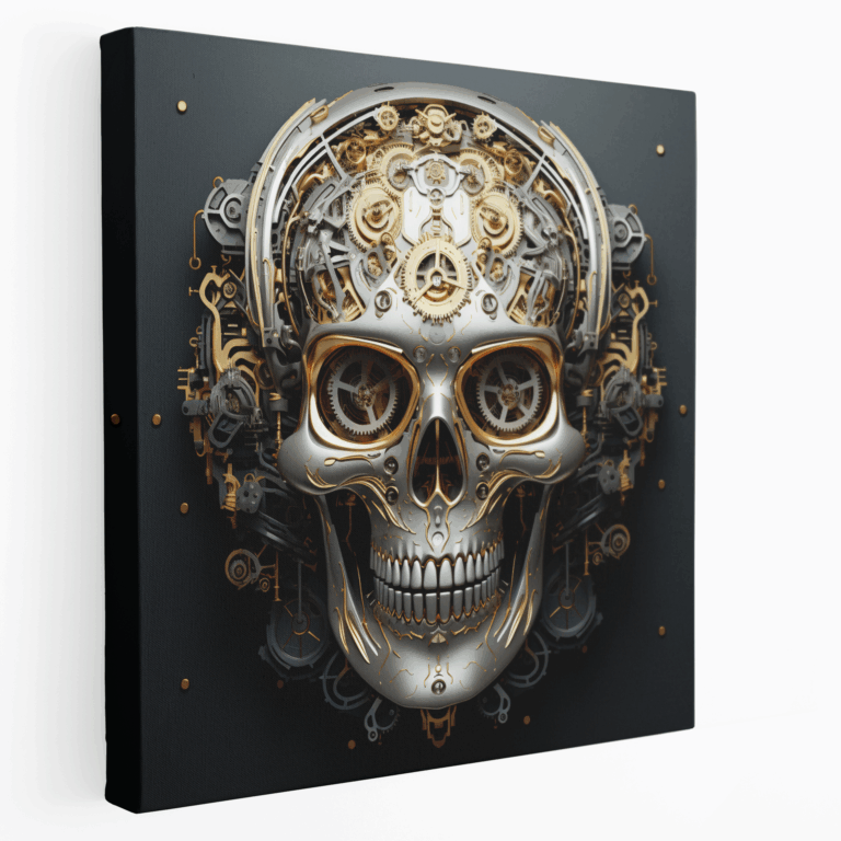 Mechanischer Schädel 3D Leinwandkunst