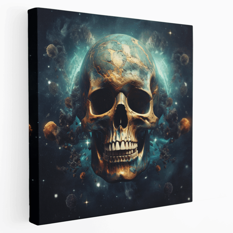 Himmlischer Schädel Kosmisches Surreales Leinwandbild