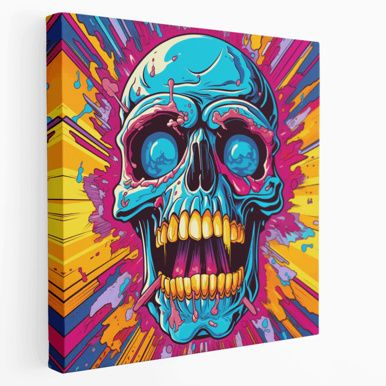 Explosives Pop Skull Leinwandbild