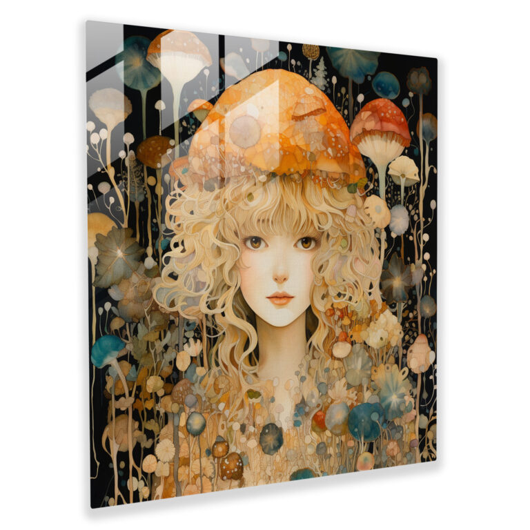 Wunderbares Aquarellglasbild - Marios verzauberter Wald - Künstlerische Glaswanddekoration