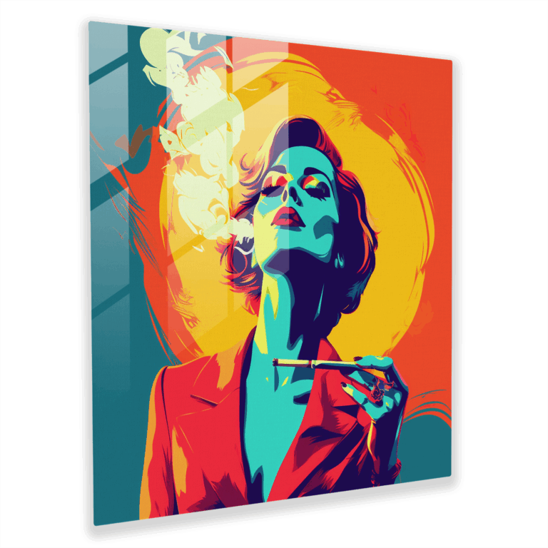 Glasbild Rauchende Frau mit Stil