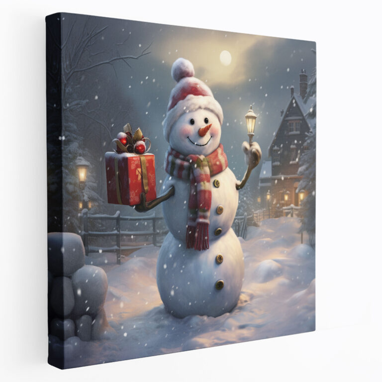 Festliches Schneemann-Wandbild - Schneemann Wanddekoration Winterdeko