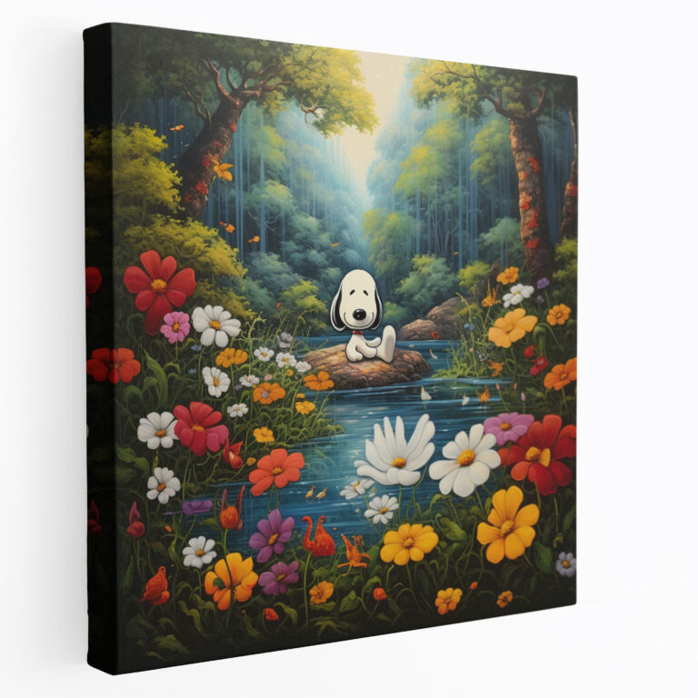 Snoopy Wandkunst - Friedliche Natur Leinwandbild - Zuhause Dekoration