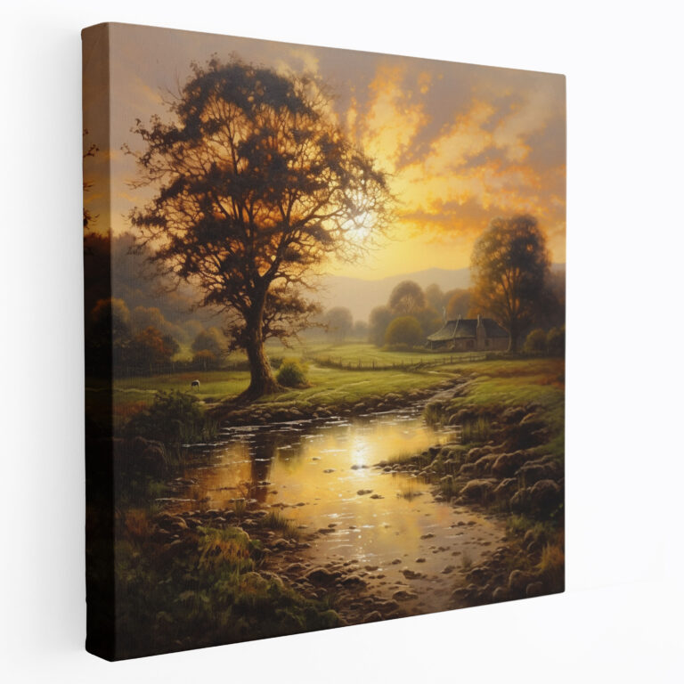 Leinwandbild Sonnenaufgang – Ruhige Landschaftskunst