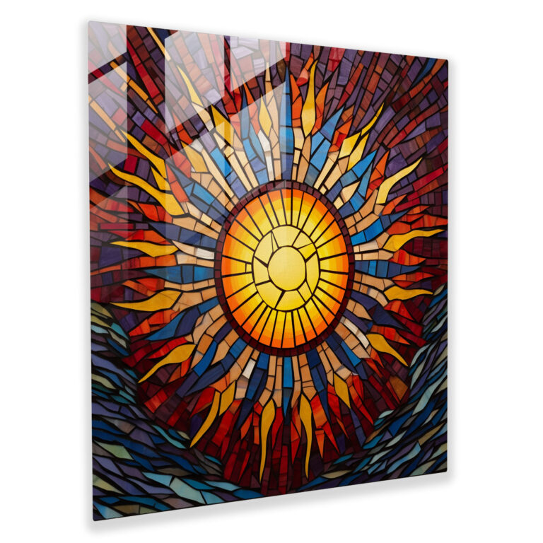 Südwestliche Strahlkraft - Glasbild - Südwesten Glaswandkunst Moderne Kunst Südwestsonne