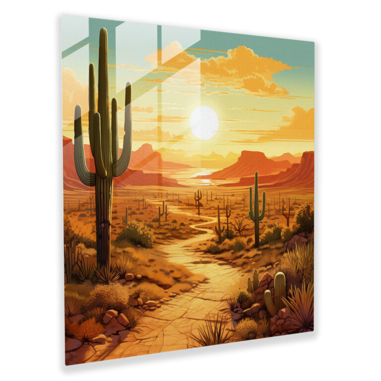 Südwestliche Sonnenaufgang Glasbild - Südwesten Glühender Horizont Moderne Kunst Glasbild