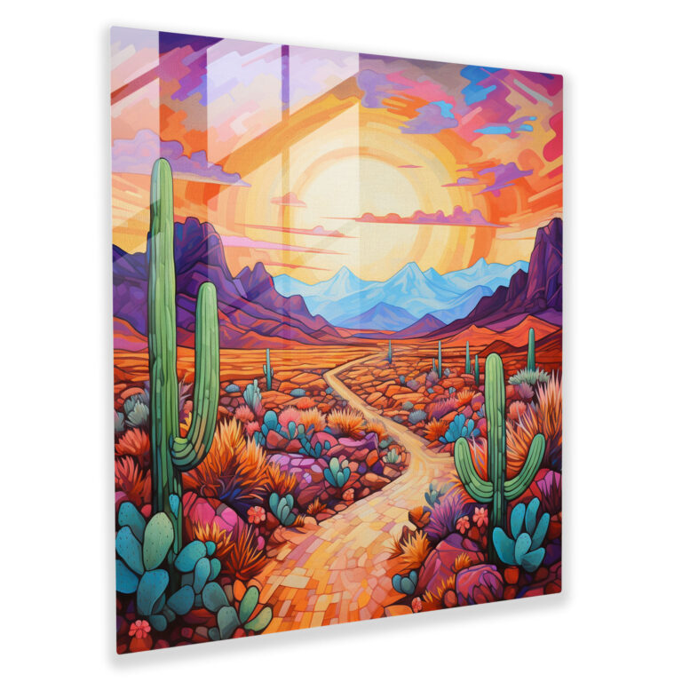 Südwestwüsten Glasbild - Südwest Wohn Dekoration Glas Kunst Wand Dekoration