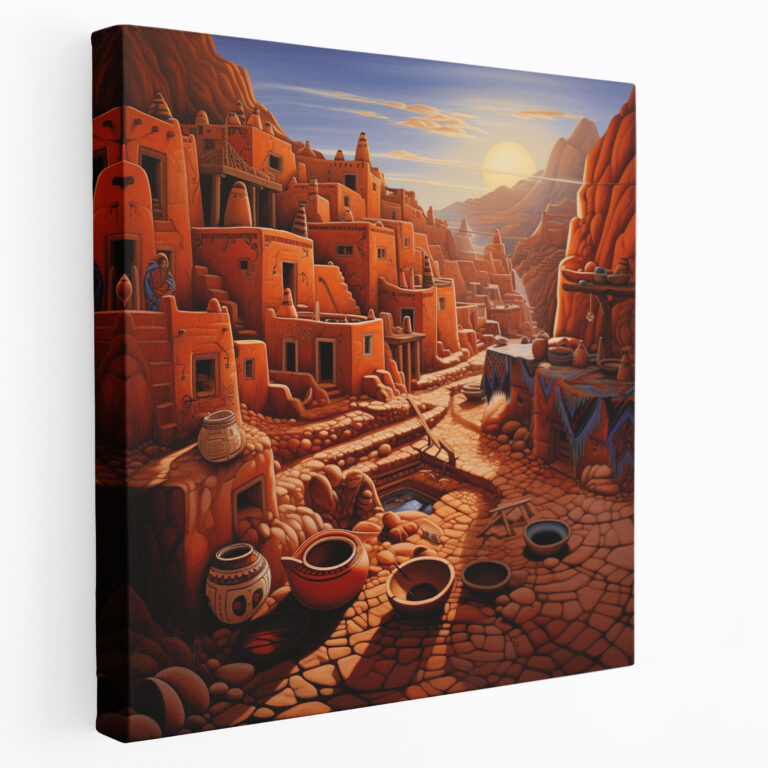 Leinwandbild Südwest Pueblo - Südwesten Wandkunst Leinwandbild Wohnkultur