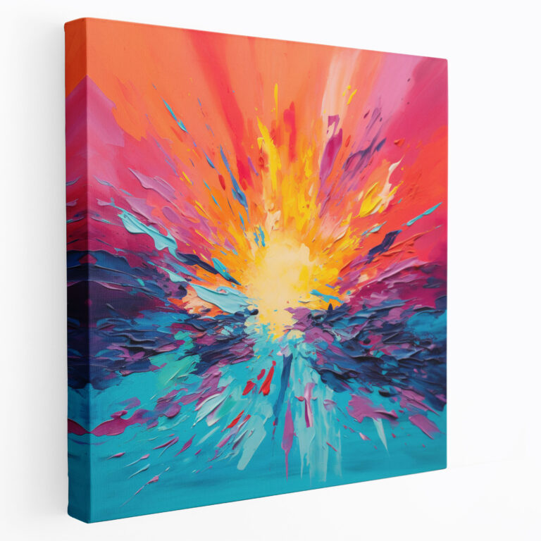 Südwestlicher Sonnenuntergang abstraktes Leinwandbild - Südwest Leinwand Wandkunst Abstrakte Kunst