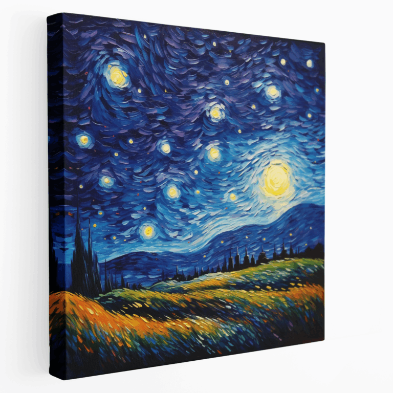 Impressionistisches Sternennacht Leinwandbild