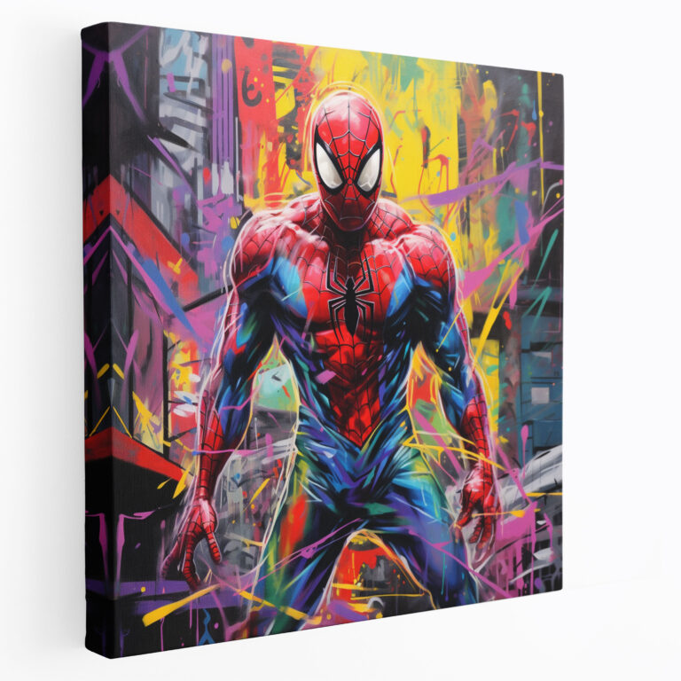 Spiderman Leinwandbild - Spiderman Graffiti-Stil Wohn-Dekoration Wanddeko