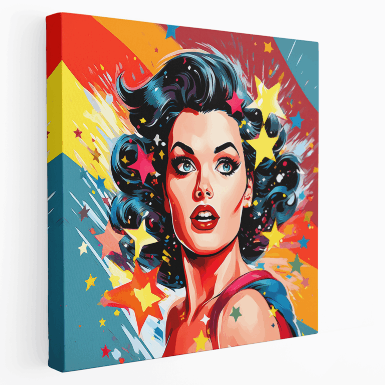 Dynamisches Superwoman Pop Art Leinwandbild