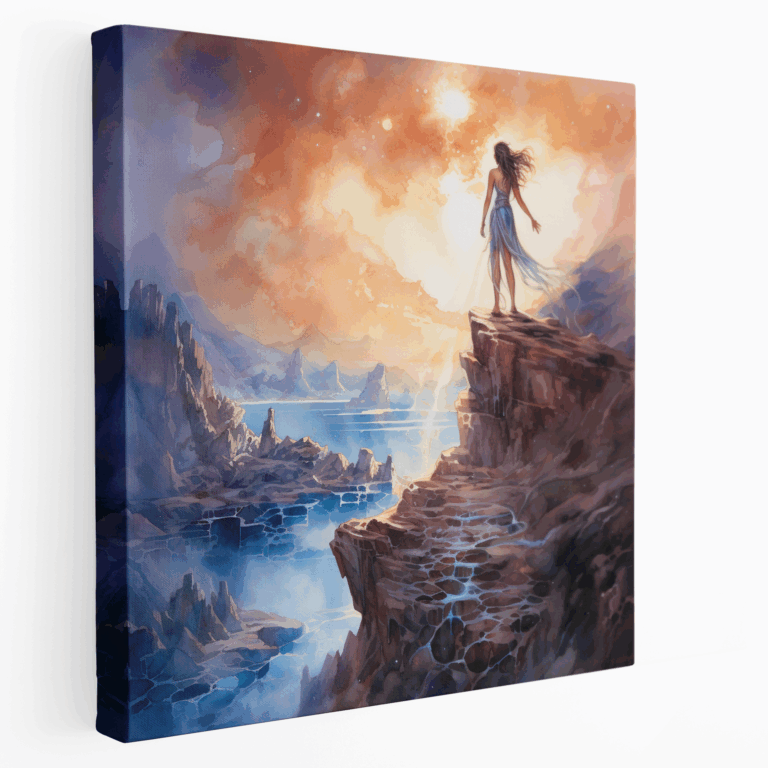 Verzauberndes Superheldinnen Aquarell Leinwandbild