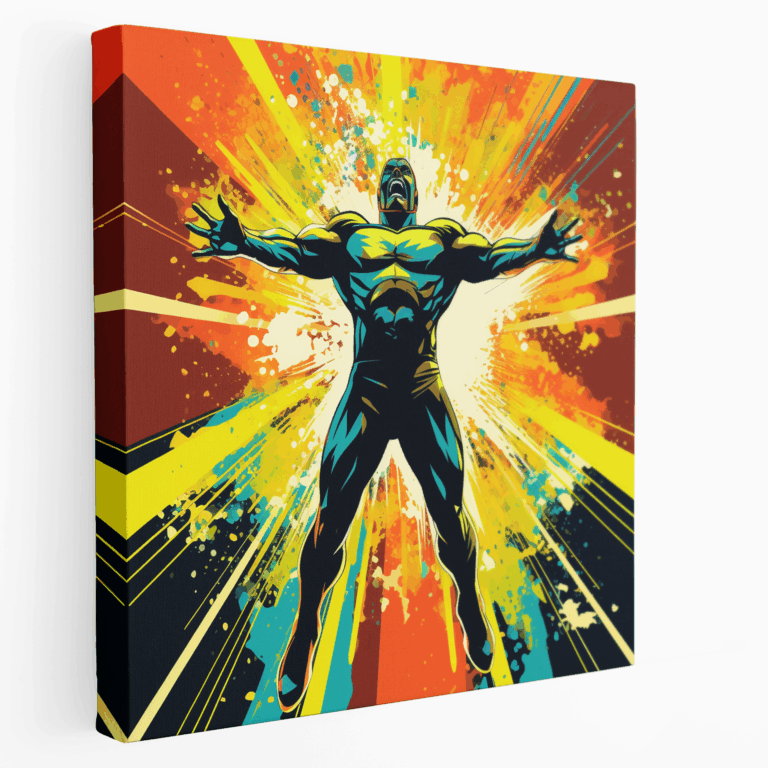 Pop Art Superhelden Explosion Leinwandbild
