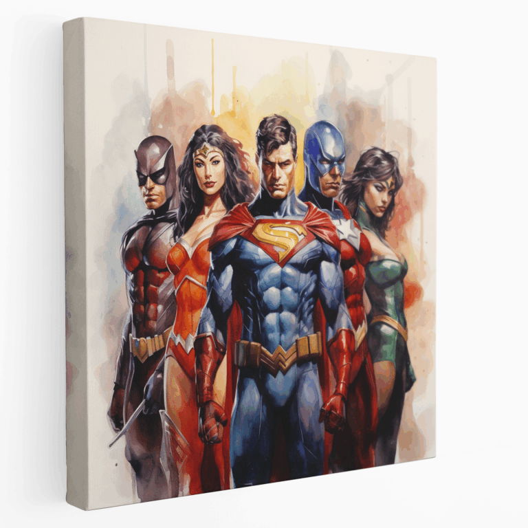 Superhelden Aquarell Leinwandbild