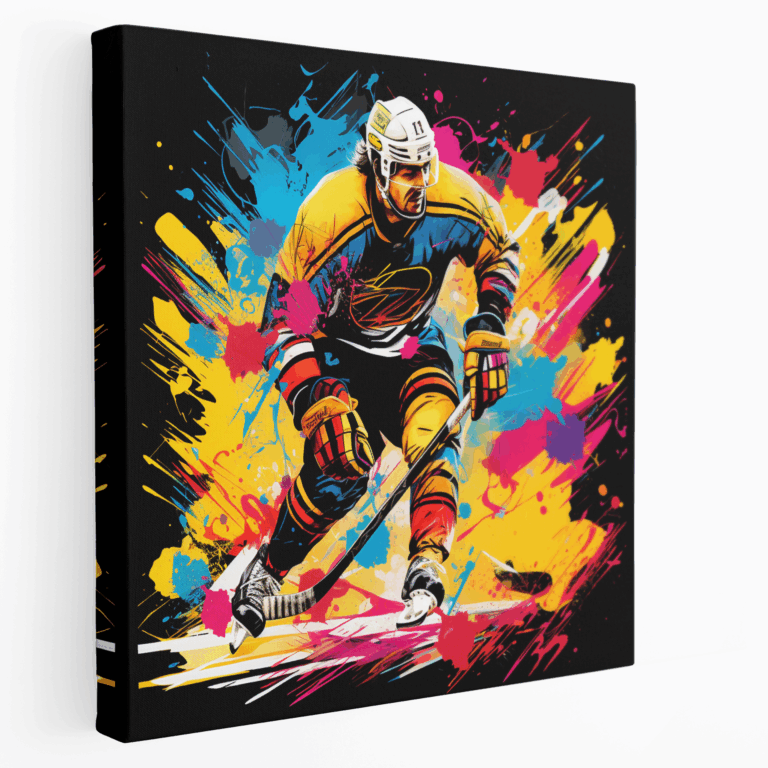 Leinwandbild Dynamischer Eishockeyheld