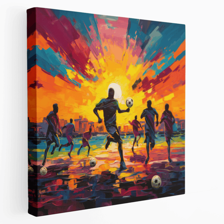 Fußballspiel Leinwandbild in abstrakter Darstellung