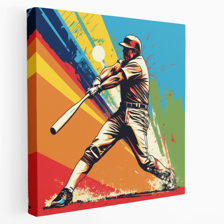 Buntes Baseball Home Run Leinwandbild