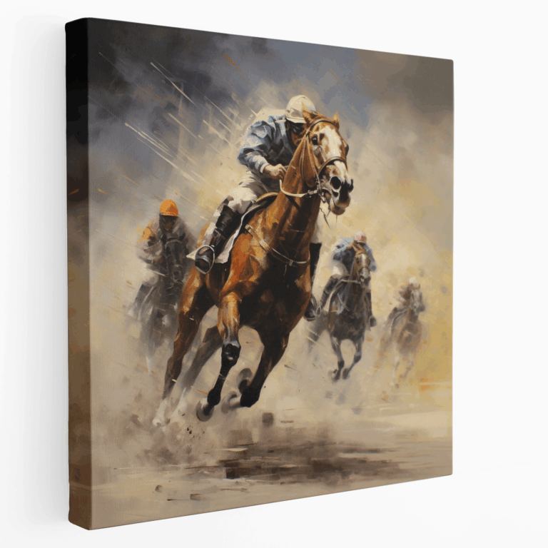 Elegantes Reitermotiv Leinwandbild